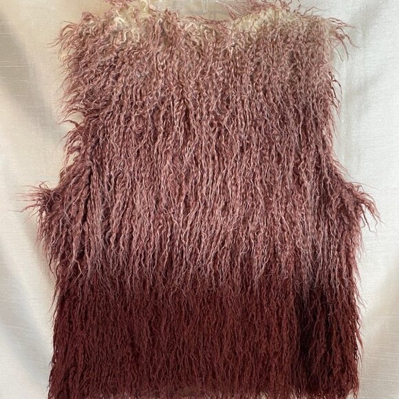 Ci Sono by Cavalini Burgundy Ombre Faux-Fur Vest Ladies Lg - Picture 13 of 14